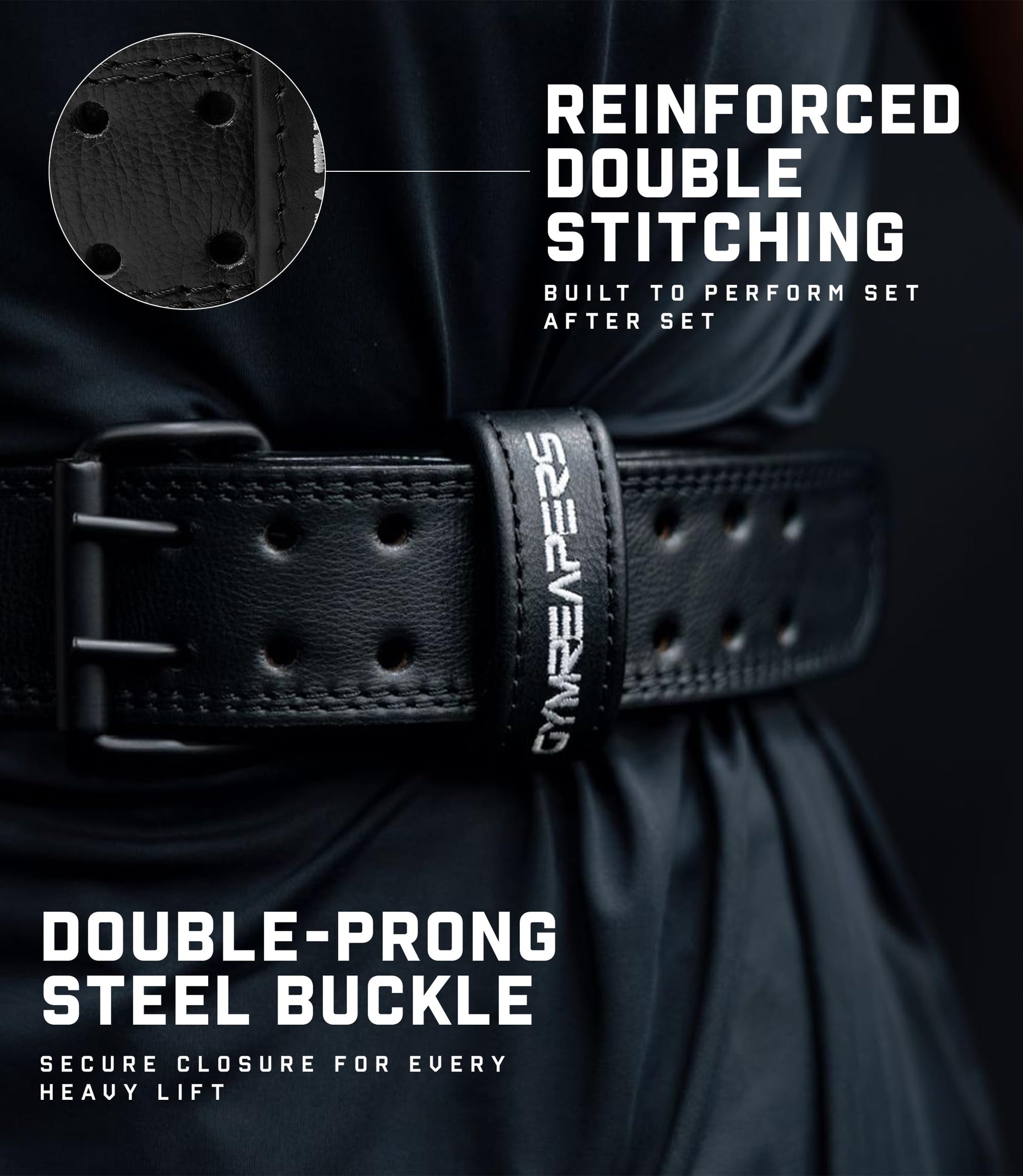 Gymreapers Leather Weightlifting Belt for Bodybuilding, Squatting, Lower Back Support & Back Pain