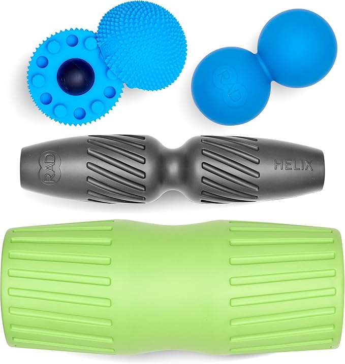 RAD Back Relief Massage Set ??Myofascial Release Bundle for Back Pain, Muscle Recovery, and Mobility - Includes Exercise Foam Rollers, XL Peanut Massage Ball, and Neuro Ball Foot Roller
