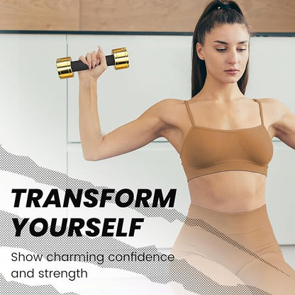 TECHNOAGE Round Dumbbell Sets with Steel Handle, Odorless Neoprene rubber Handle Cover