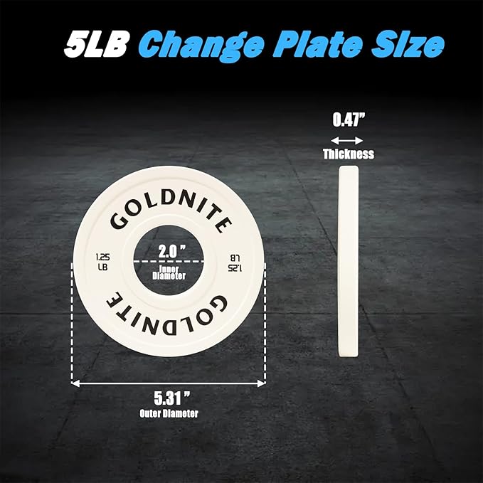 Change Plates Set 1.25LB 2.5LB 5LB Set Fractional Weight Plate Olympic Bumper Plates for Cross Training Steel Insert Strength Training Weight Plates