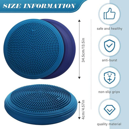 Libima 4 Pcs Wiggle Seat Inflated Wobble Cushion for Sensory Kid 13 Inches Balance Disc Flexible Seating for Classroom Sensory Pad for Chair Wiggle Cushion with Needle Pump