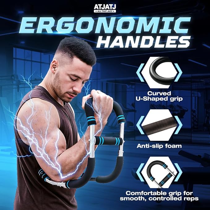 3-Level (50–100lbs) Twister Arm Trainer, Adjustable Chest & Bicep Workout Equipment for Men, Detachable Home Gym Shoulders and Forearms Muscle Training Fitness with Steel Frame & Ergonomic Handles