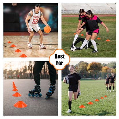 Soccer Training Cones Set, 75/50/25 Pack with Strap Holder & Carry Bag