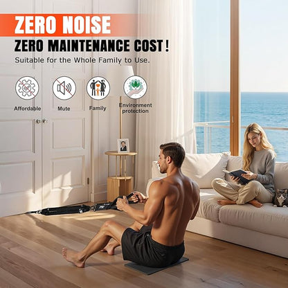 HPYGN Rowing Resistance Bands, Best Replacement for Rowing Machine, Home Gym Workout Equipment for Back, Arms, Shoulders, Core, Glutes and Legs, Rowing Workout, Cardio, Low-Impact, Portable Home Gym