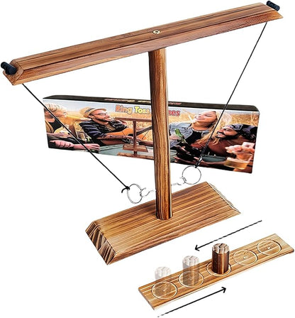 Ring toss Game, Large Base Hook and Ring Game, Hook and Ring Throwing Game for Adults Kids, Family-Friendly Indoor Holiday Fun or Outdoor Patio Games