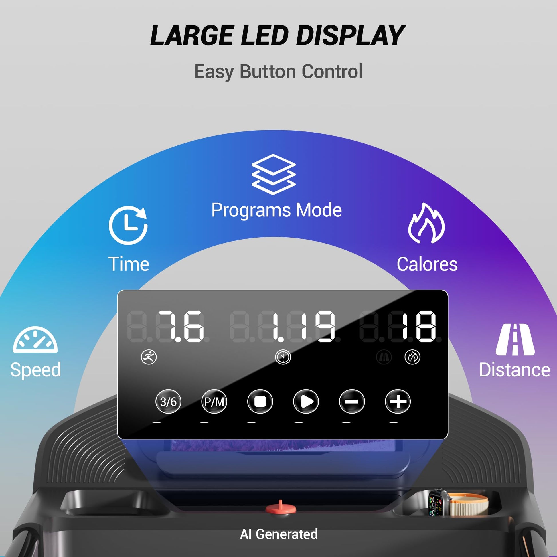 CURSOR FITNESS 16% Incline Treadmills for Home with 3 LED Displays