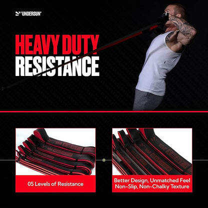 Undersun Resistance Bands for Working Out | Heavy Resistance Bands for Strength Training & Pull Up Assistance | Indoor/Outdoor, Gym, Home Exercise Bands Resistance
