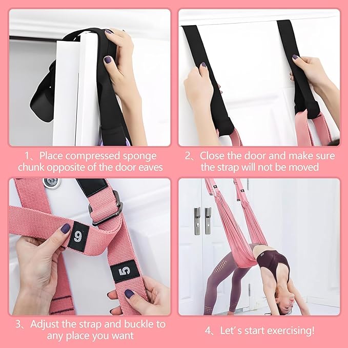 Yoga Set 4 in 1 Yoga Equipment Set. Anti-Burst and Slip Resistant Yoga Ball. Leg Stretcher Strap for Pilates. Free Weight Hula Hoop for Workout. Figure 8 Fitness Resistance Band