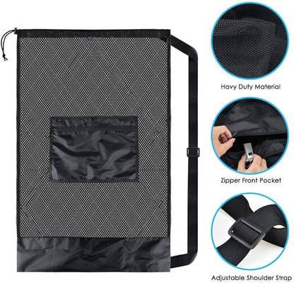 Ball Storage Net Bags, Sports Equipment Organizer for Garage/Outdoor/Pool/Gym/Beach, Drawstring Mesh Bag for Basketball/Football/Soccer/Volleyball/Swimming Gear/Toys