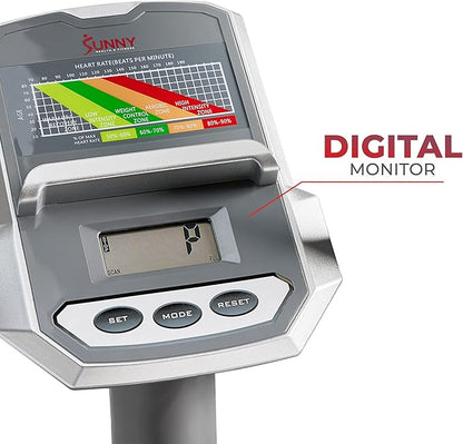 Sunny Health & Fitness Smart 2-in-1 Upright Elliptical Full-Body Exerciser, Home Cross-Training Arm/Leg Cardio Workout Machine, Optional Free SunnyFit App Bluetooth Link or Electro-Magnetic Resistance