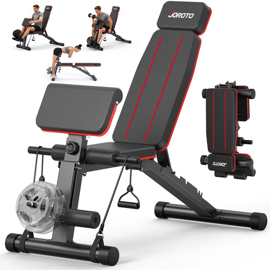 JOROTO Adjustable Weight Bench for Home Gym, 1000 LBS Foldable Incline Decline Flat Workout Bench
