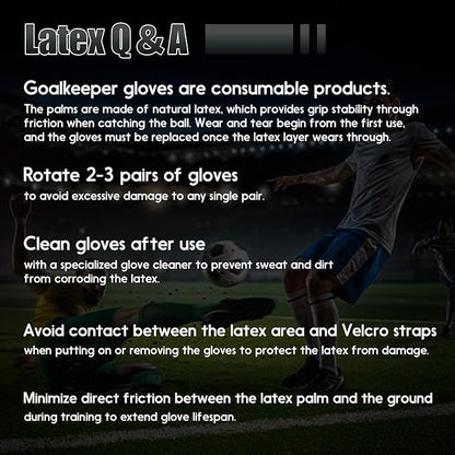 Soccer Goalkeeper Gloves with Finger Protection to Prevent Injuries, Strong Grip for Tough Tackles, Breathable Goal Keeper Gloves for for Kids, Youth and Adult