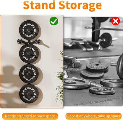 Weight Plate Storage Rack, Olympic Weight Plate Holder, Bumper Plate Storage, Home Gym Organizer