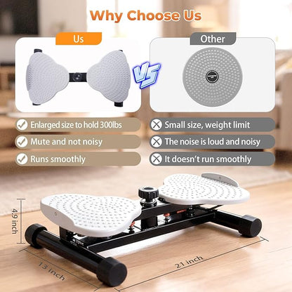 Ab Twister Board,300 lbs Capacity,Slim Waist and Core Ab Exercise,Foot Massage Design,Noiseless Home Gym Exercise