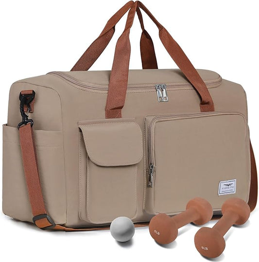 FIORETTO Women's Gym Duffle Bag with Shoes Compartment, 37L Capacity, Ideal for Travel, Gym