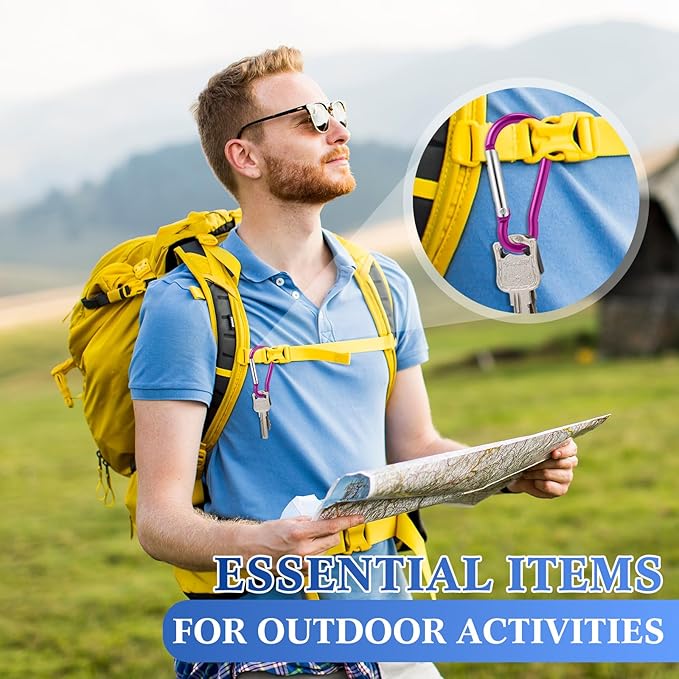 300 Pcs 2" Carabiner Bulk Spring Snap Hooks Bulk Aluminum Alloy Clip Keychain for Hanging Camping Hiking Traveling Fishing Outdoor Activities