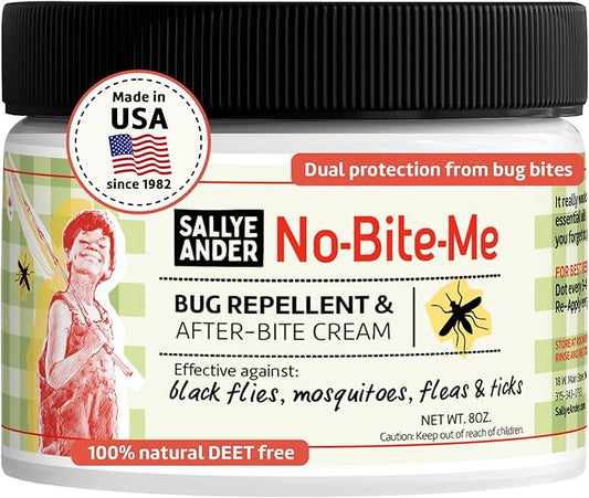 SALLYEANDER No Bite Me All-Natural Bug & Insect Repellent - Anti Itch Cream - 8 oz - Safe for Kids