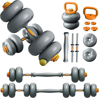 Fitarc Soft Adjustable Dumbbells 44/66/88 lbs Floor Friendly, 4-in-1 Free Weights Set with Barbell & Kettlebell Function – Compact Strength Equipment for Home Gym, Apartment, Small Space Workout for Men & Women
