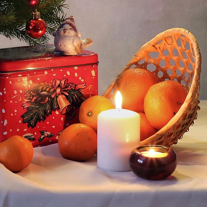 3x4 Inch White Pillar Candles, 3 Packs Unscented Dripless Smokeless Cylinder Candles for Christmas, Wedding, Party, Home and Dinner Table, 45 Hours Burn