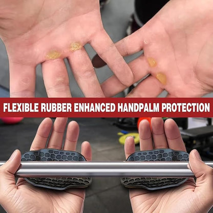 Ergonomic Non-Slip Fitness Grip Pads,Secured Finger Clip Hand Grips for Weightlifting,Pull-Ups,Dumbbells,Gym Workout Gloves,Palm Protectors for Men and Women(Black/Grey)