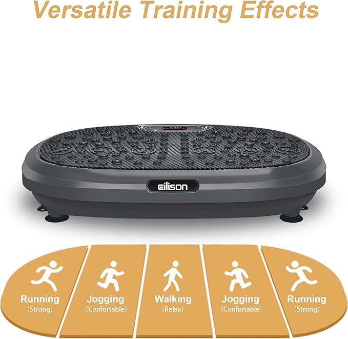 EILISON FitMaxx 3D XL Vibration Plate Exercise Machine - Whole Body Workout Vibration Platform w/Loop Bands - Lymphatic Drainage Machine for Weight Loss, Shaping, Wellness, Recovery