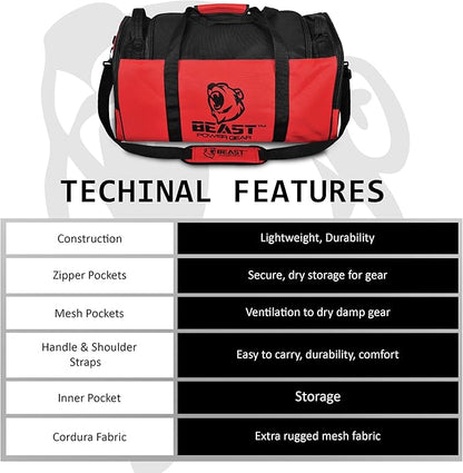 Duffle Gym Bag for Men & Women – Large Duffel Athletic Gym Boxing Bag with Shoes Compartment, Wet Pocket – Fitness,Workout,MMA,BJJ,Jiu Jitsu Gym Bag