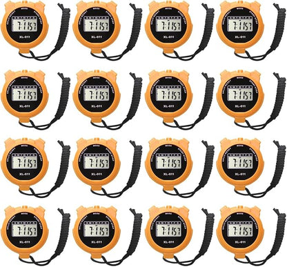 16-Pack Multi-Function Electronic Digital Sport Stopwatch Timer, Large Display with Date Time and Alarm Function, Sports Coaches Fitness Coaches and Referees