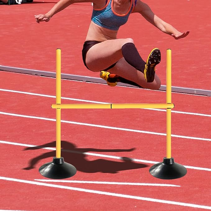 TNZMART 3.3 FT Agility Poles Adjustable Hurdles for Soccer Football Speed Training Equipment Track and Field