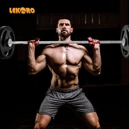 Olympic EZ Curl Barbell Bar, 48-inch Curling Bar, Fits 2-inch Weight Plates, Strength Training Bar for Squats, Hip Thrusts, Bench Press, and Weightlifting, with 2 Spring Collars (350LBS Weight Capacity）