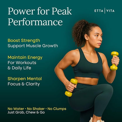 Sugar-Free Creatine Monohydrate Gummies 5gram per Serving, Potent Creatine Gummies for Men & Women, Supplement for Muscle Support, Cellular Energy & Cognitive Function, Gluten-Free