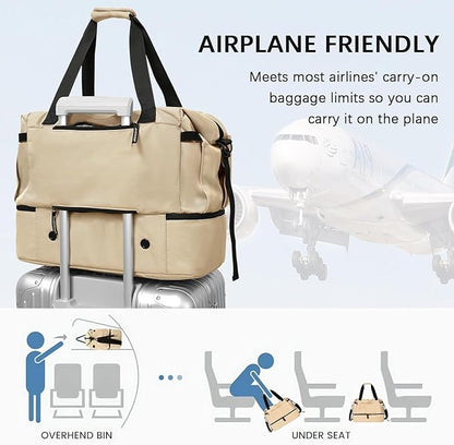 Gym Bag for Men Women, Tactical Travel Duffel bag with Removable Dividers & Shoe Compartment, Weekender Carry on Bag with Toiletry Bag, Overnight Range Bag for Workout Soccer Yoga Gym