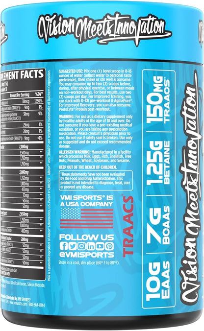 VMI Sports Aminogex Ultra | EAA + BCAA Powder | Amino Acid + Hydration Recovery Drink with Electrolytes, Betaine and Glutamine | (30 Servings) (Blue Shark Gummy)