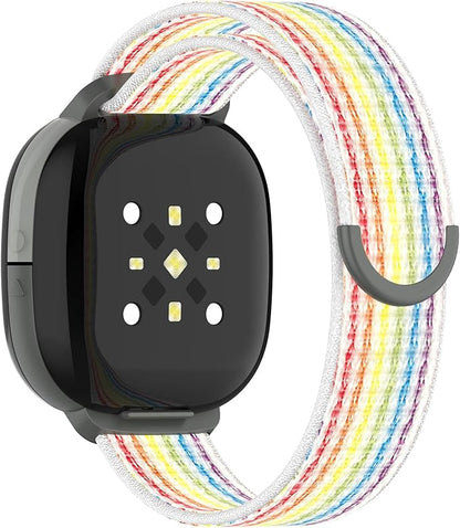 Compatible with Fitbit Ace LTE, Quick Release Nylon HOOK LOOP Sport Strap Accessory Fit for Fitbit Ace LTE Band, Rainbow