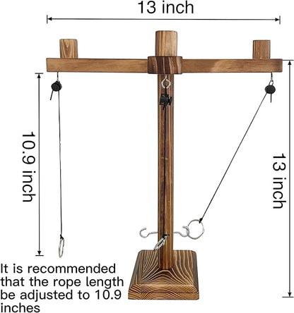 Ring Toss Games for Adults,Wooden Hook and Tossing Game,Hook and Ring Games 2-4-Player PK, Ring Hook Game with Ladder (13 inch)