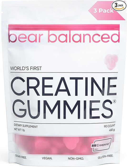 Creatine Gummies for Men & Women - Creatine Monohydrate, L-Theanine, L-Tyrosine & B12 for Muscle Growth, Strength, and Focus, Watermelon Burst, 3 Pack