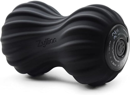 Zyllion Vibrating Peanut Massage Ball with 4 Modes - Cordless Rechargeable Electric Deep Tissue Massager Roller for Muscle Pain Relief, Black, ZMA-30