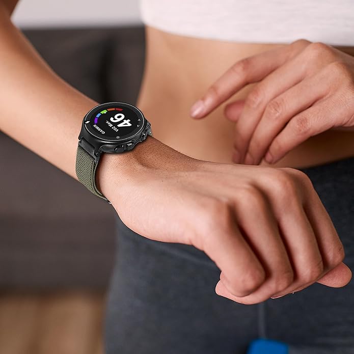 Elastic Nylon Watchband Compatible with Garmin Forerunner 235/220/230/620/630/735XT,Soft Adjustable Sport Stretchy Replacement Strap for Forerunner 235 Lite/Approach S20/S6/S5 Accessory