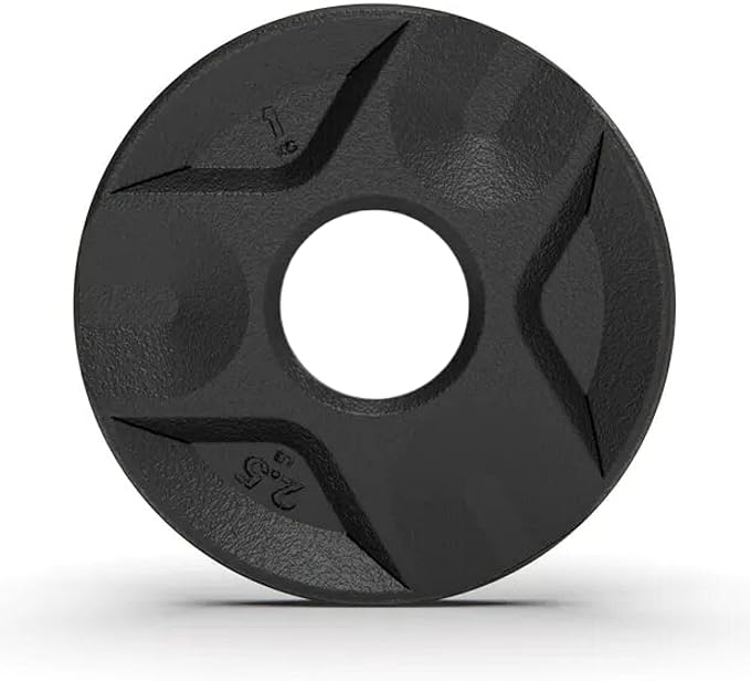 Cast Iron Plate Weights by Tribe WOD- Gym Weights for Men and Women, Cast Iron Plate Weights 1 of 2, Rubber and Steel Weights for Lifting (1 Plate)