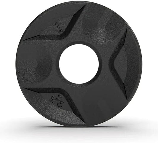 Cast Iron Plate Weights by Tribe WOD- Gym Weights for Men and Women, Cast Iron Plate Weights 1 of 2, Rubber and Steel Weights for Lifting (1 Plate)