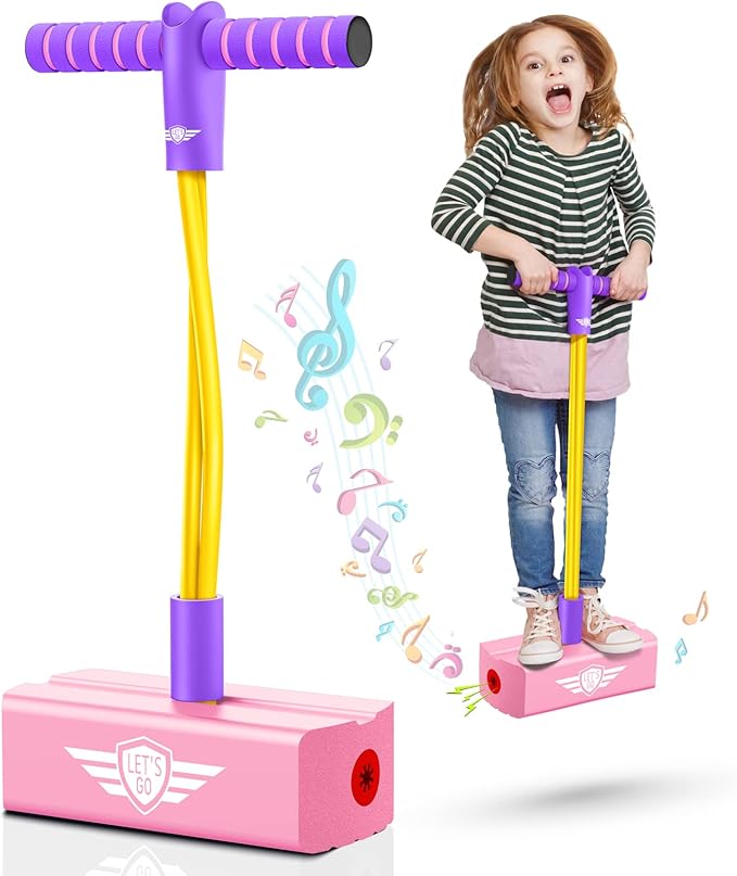 CUUGO LET'S GO! CG Jumping Promotes Growing Taller- Pogo Stick Foam Pogo Jumper for Kids, Toys for 3-12 Year Old Boys Girls Outdoor Toys Indoor Toys Fun Gifts Christmas Stocking Stuffers Gifts