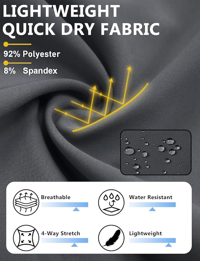 TACVASEN Men's Running Athletic Shorts 9" Quick Dry Workout Gym Shorts Lightweight Summer Shorts 3 Zipper Pockets