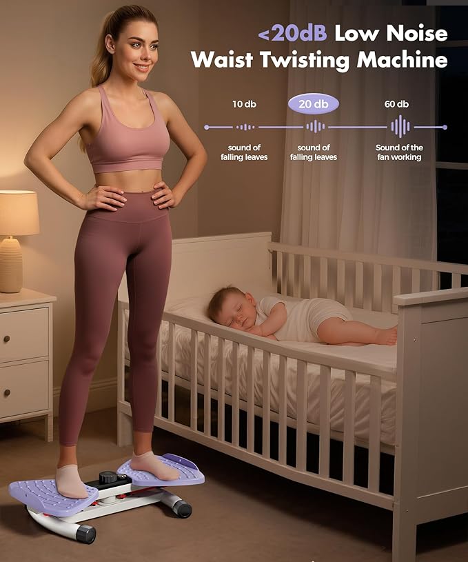 Waist Twisting Machine Fitness Tool, Ab Twister Board with the Smart LED Digital Monitor, 330LBS Capacity & 20dB Ultra-Quiet, Anti-Slip Home Gym Workout Equipment for Women Belly Fat