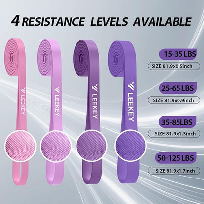 LEEKEY Resistance Bands Set for Pull-Up Assistance & Full-Body Training, Multi-Level Exercise Bands with Bag for Home Workouts, Physical Therapy, Strength Training (Men/Women)