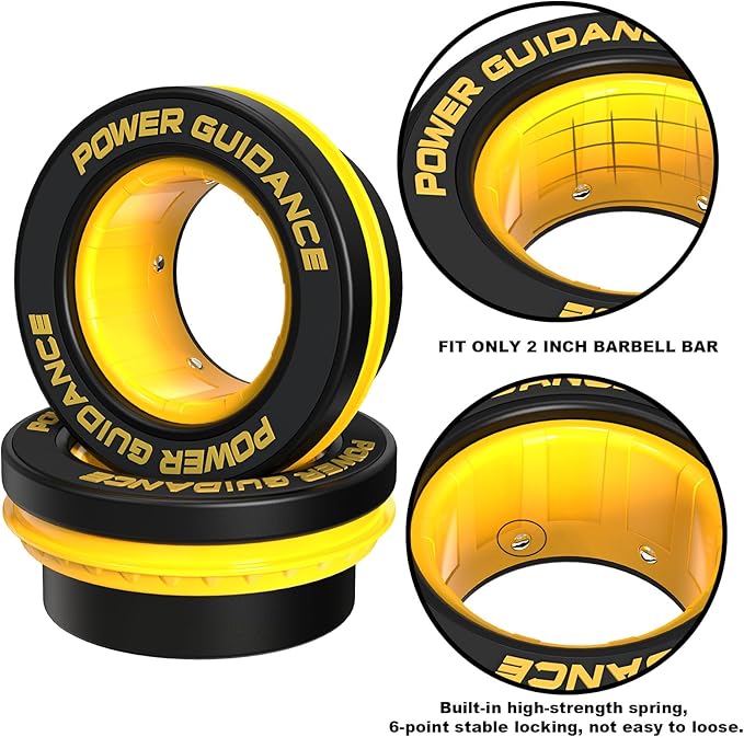 POWER GUIDANCE 50mm Barbell Clamps Barbell Collars, Quick Release Weight Olympic Barbell Clips for Bars, Non-Slip Olympic Barbell Clamps for Workout Weightlifting Fitness Training