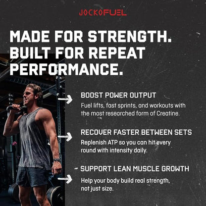 Jocko Fuel Creatine Stick Packs - Creatine Monohydrate Powder Travel Packs for Men & Women, Supplement for Athletic Performance & Muscle Health, 30 Servings 150g (Unflavored)