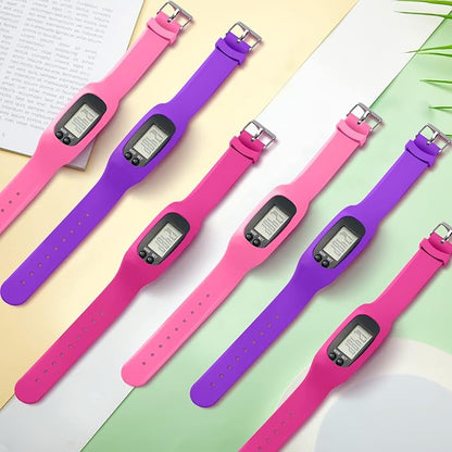 Geyoga 24 Pcs Pedometer for Walking Steps and Miles Pedometer Watch Silicone Steps Tracker Running Bracelet Ankle Step Counter for Calorie Burning and Step Counting