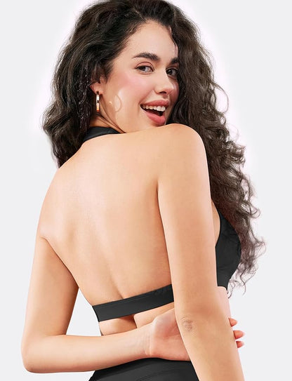 VOYJOY Sports Bras for Women Basic Wireless Bra Crop Workout Yoga Bra Sexy Tank Top