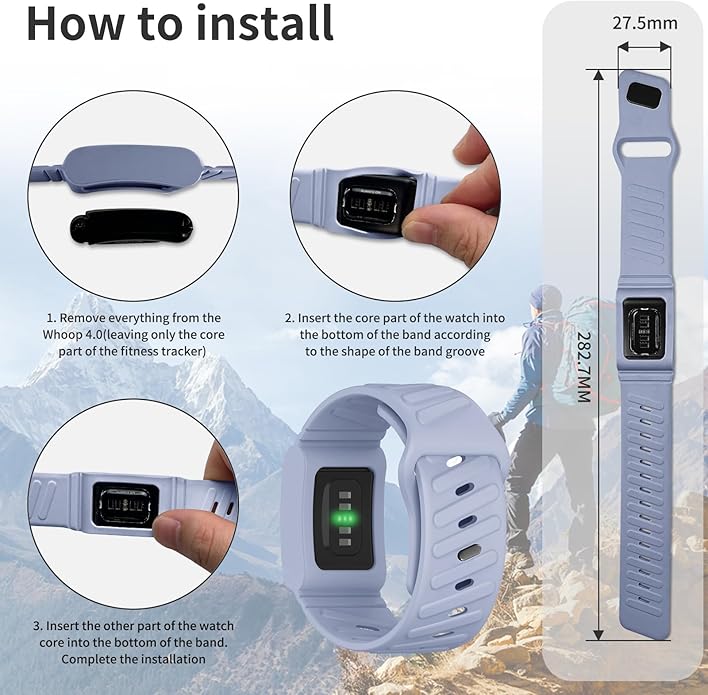 Silicone Sport Band Compatible with Whoop 4.0 Band for Men Women,Soft Comfort Durable Replacement Wristbands for Whoop 5.0 Silicone Bands