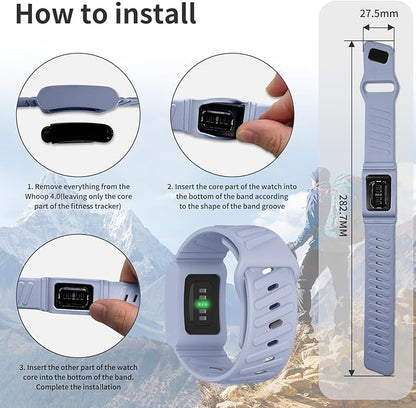 Silicone Sport Band Compatible with Whoop 4.0 Band for Men Women,Soft Comfort Durable Replacement Wristbands for Whoop 5.0 Silicone Bands