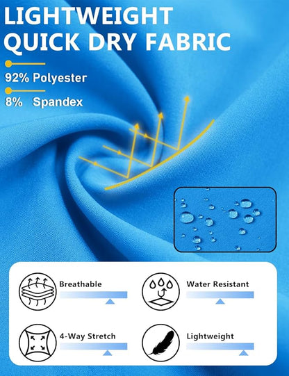 TACVASEN Men's Running Athletic Shorts 9" Quick Dry Workout Gym Shorts Lightweight Summer Shorts 3 Zipper Pockets